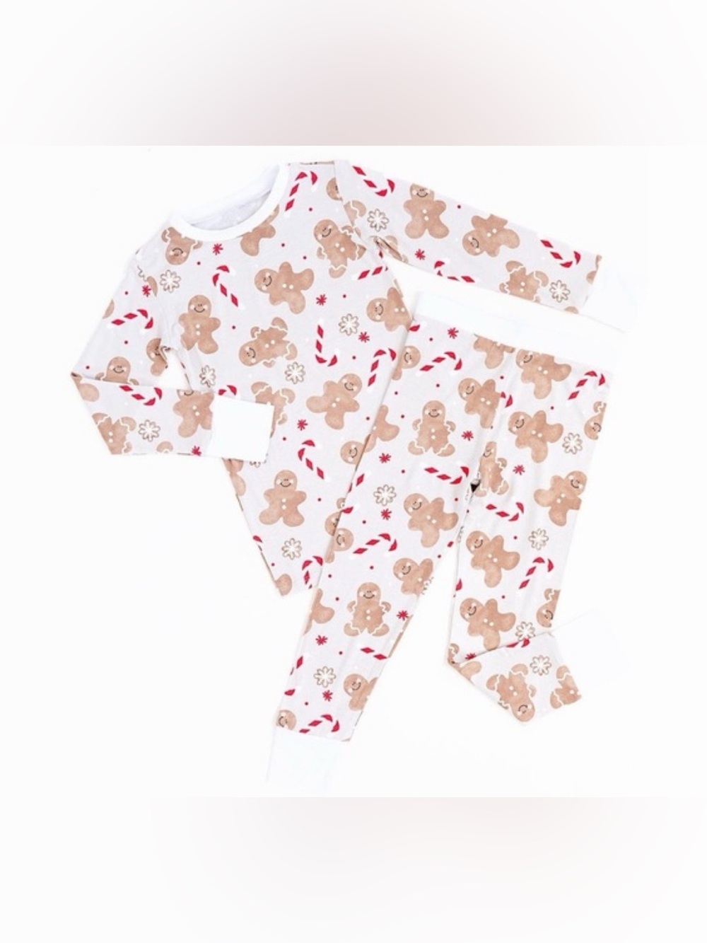 BUMS & ROSES Christmas Gingerbread Man Bamboo Pajama Set- 12/14